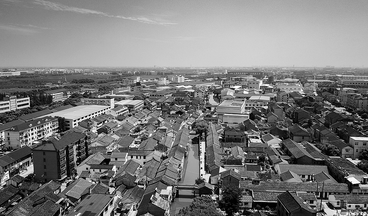 上海奉贤青村黑白照片